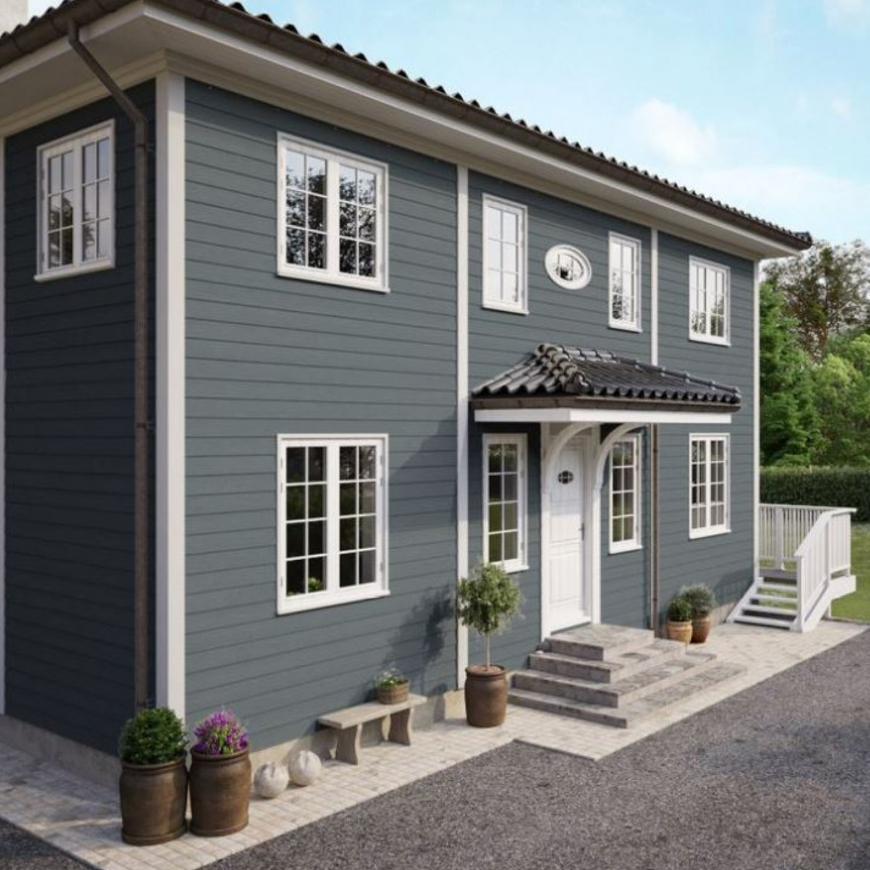 HardiePlank® Gevelbekleding Smooth Glad Boothbay Blue
